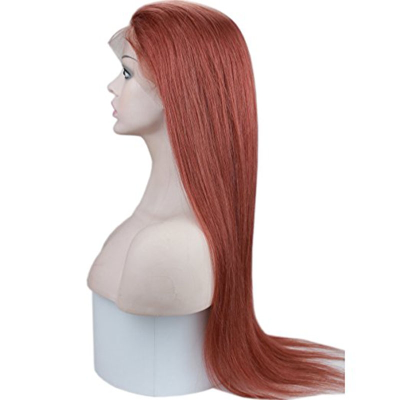 Brazilian Hair Straight Human Hair Pre Plucked Lace Wigs #35 Color With Baby Hair For Black Women