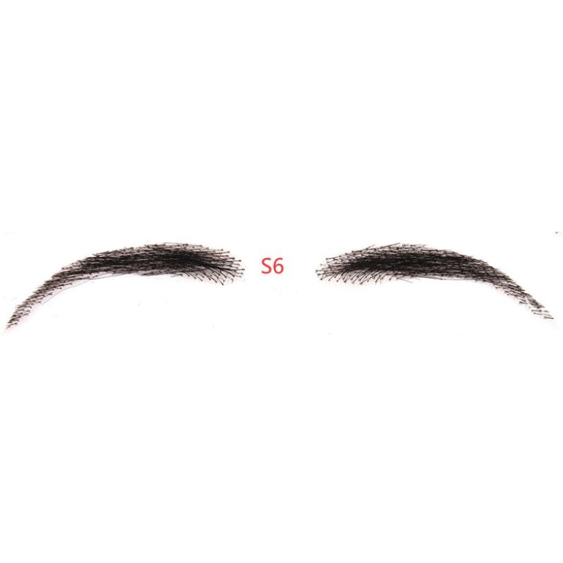 Fake Eyebrow Swiss Lace Invisible Eyebrows For Women and Men Black Color 100% Human Hair Full Hand Tied Eyebrow Hair - Image 12