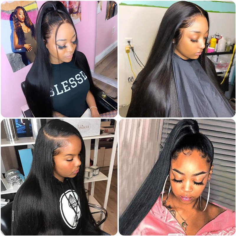 Straight Hair Pre-Plucked 360 Lace Frontal Wigs Human Hair 150%-180% Density 30 Inch - Image 5