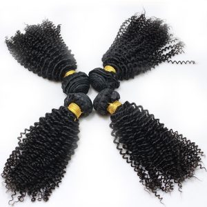 Afro Kinky Curly Human Hair Bundles Peruvian Hair Weave 4 Bundles Natural Color Remy Hair Extensions