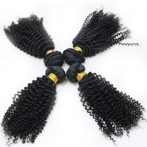 Afro Kinky Curly Human Hair Bundles Peruvian Hair Weave 4 Bundles Natural Color Remy Hair Extensions