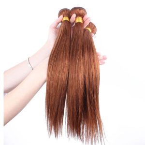 Color #30 Medium Brown Brazilian Remy Hair Straight Hair Weave 3 Buddles Deals - Image 3