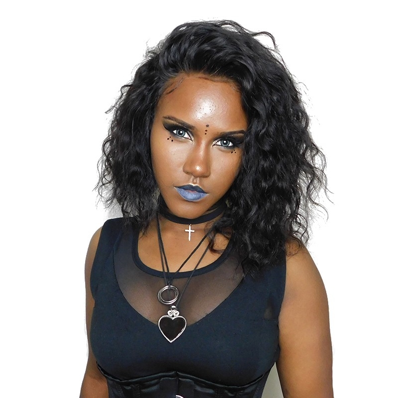 Silk Top Full Lace Wigs Short Bob Silk Base Human Hair Wigs 150% With Baby Hair Pre Plucked Wavy Brazilian Remy Hair Bleached Knots