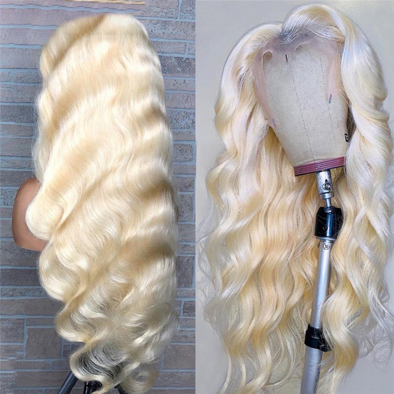 #613 Body Wave Lace Front Wigs Human Hair With Baby Hair Brazilian Virgin Hair Blonde Transparent Lace Front Human Hair Wigs - Image 4