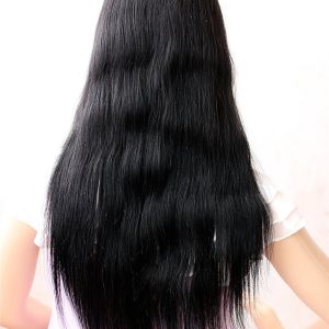 Alternative view of Swiss Lace Natural Straight Brazilian Hair Wigs Bleached Knots with Baby Hair Around 10-26