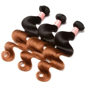 Body Wave 1B/30 Ombre Color Brazilian Human Hair Weave 4 Bundles Deals - Image 2