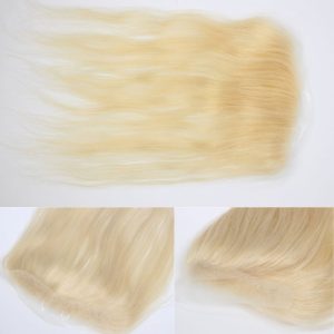 V Loop Front Hairline Full PU Long Hairline Toupee 100% Human Hair Hair Piece 100% Human Hairpiece for Men and Women Male Replacement 613 Blonde Hair Patch - Image 4