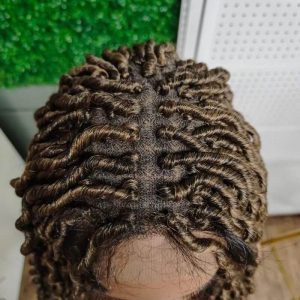 Synthetic Braiding Hair for Black Women Crochet Braid Black and Ombre Brown Lace Front Wig Afro Twist Braid Hair Pre Stretch - Image 6