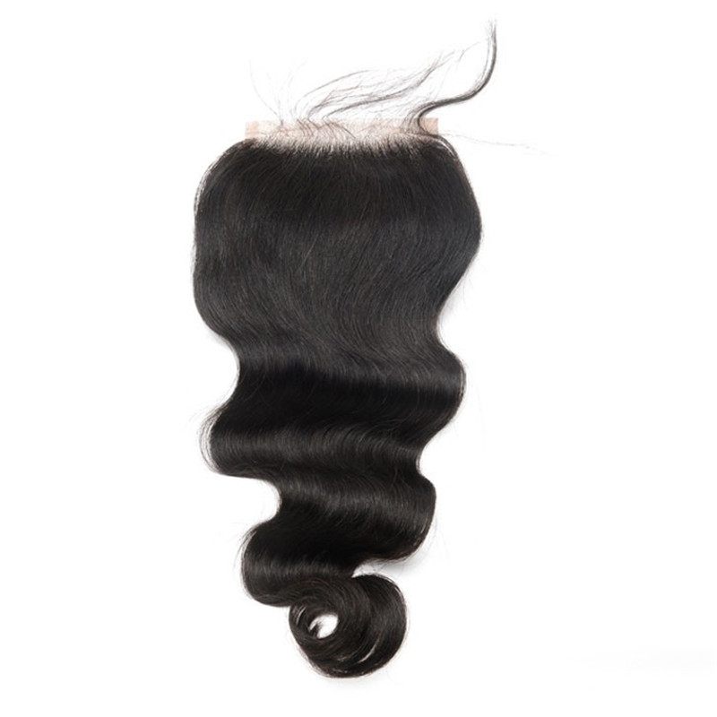 Camodian Virgin Human Hair Body Wave Middle Part Lace Closure Piece 4x4 inchs Natural Color - Image 4