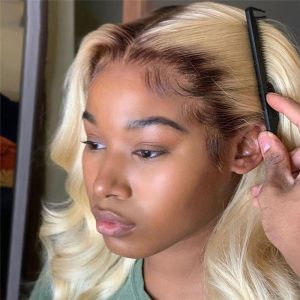 Transparent Lace Wigs Body Wave 1B/613 Blonde Ombre Lace Front Human Hair Wigs Brazilian Remy Hair 1B/613 Brown Blonde Lace Wigs - Image 4