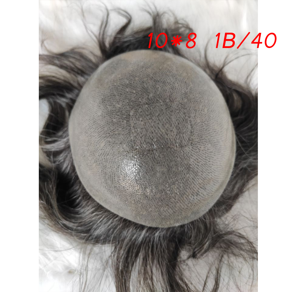 Toupee for Man Ultra Thin Skin PU Men's Hairpiece European Virgin Human Hair Replacement System Pieces 10x8inch #4 Light Brown Color - Image 22