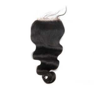 Three Part Lace Closure Piece 4x4inches Body Wave Brazilian Remy Hair Natural Color - Image 3
