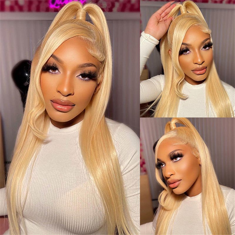 613 Blonde 13X6 Hd Lace Front Human Hair Wigs Pre Plucked Straight Human Hair Beauty Supply - Image 4
