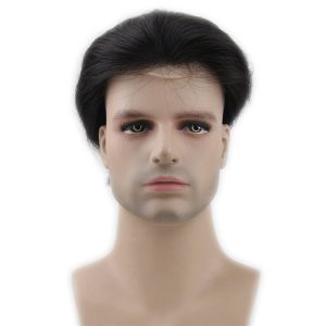 Alternative view of Men's Toupee Human Hair Hairpieces for Men 10x8 inch Thin Skin Hair Replacement System Monofilament Net Base (1b)
