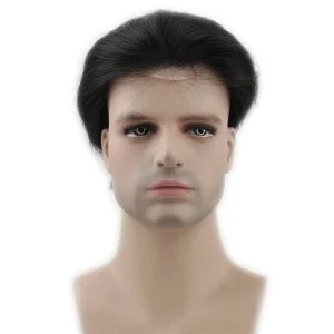 Alternative view of Men's Toupee Human Hair Hairpieces for Men 10x8 inch Thin Skin Hair Replacement System Monofilament Net Base (1b)