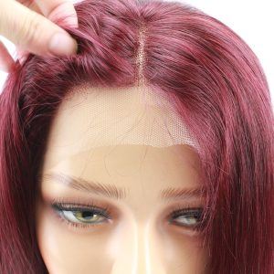 Color 99j Brazilian Straight Human Hair Wigs with Baby Hair Lace Wig for Black Women - Image 5