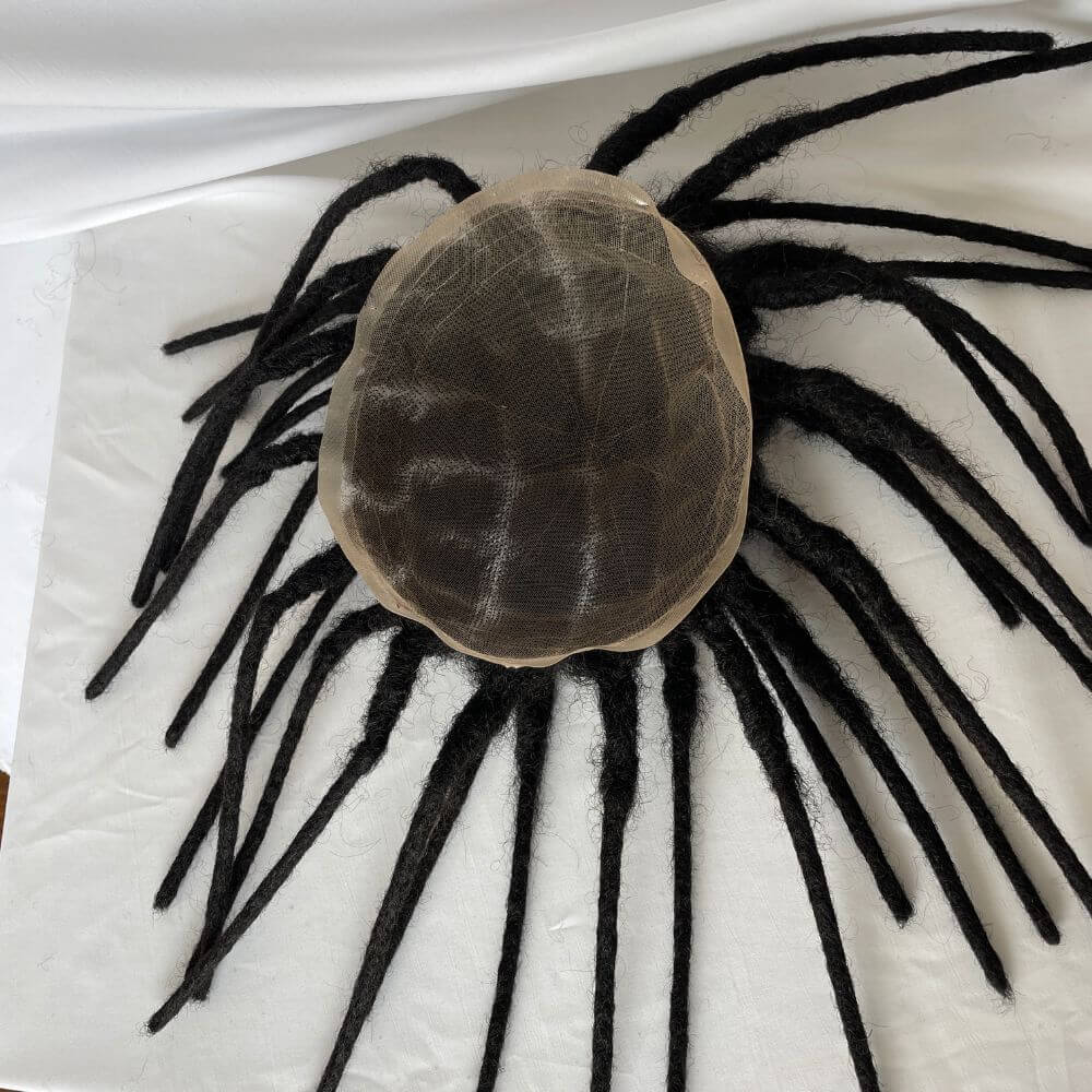 8 Inch 8x10 Transparent Full Swiss Lace Base Afro Dreadlock Extensions Toupee For Men Extensions Human Hair Dreadlock Hairpieces Replacement System