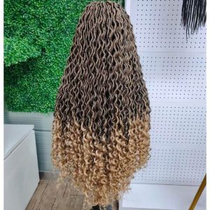 Synthetic Braiding Hair for Black Women Crochet Braid Black and Ombre Brown Lace Front Wig Afro Twist Braid Hair Pre Stretch - Image 7