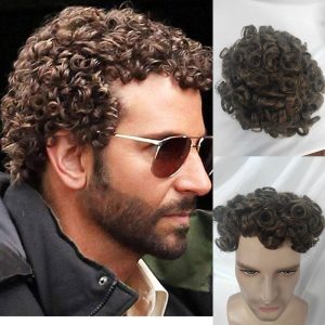 Pwigs Hairpiece Super Thin Full Swiss Lace Mens Toupee Soft Light Density Hairpieces Remy Human Hair Repalcement Bleached Knots Transparent Hair Syste