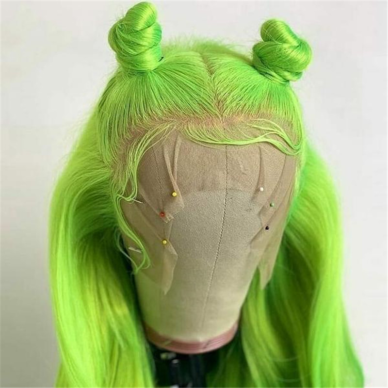 Virgin Human Hair Green Natural Wave Lace Front Wigs - Image 2
