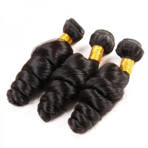 8A Remy Hair Bouncy Curl Unprocessed Hair 3 Bundles Loose Wave Peruvian Remy Hair Weave 3 Pc Lot - Image 5