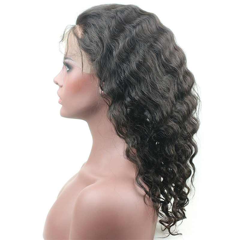 Glueless Full Lace Wigs Brazilian Remy Human Hair Loose Wave Bleached Knots with Baby Hair (14 inch) - Image 3