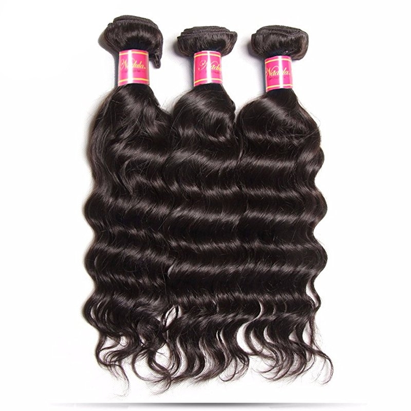 Good Quality Remy Hair 3 Bundles Natural Wave Hair with Free Part Lace Frontal Closure - Image 2