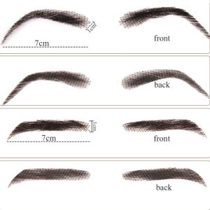 Fake Eyebrow Swiss Lace Invisible Eyebrows For Women and Men Black Color 100% Human Hair Full Hand Tied Eyebrow Hair - Image 5