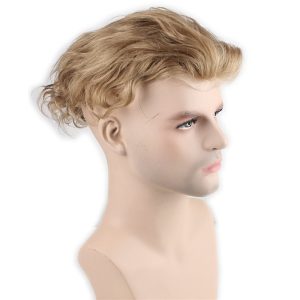 Men's Toupee 10"x8" Human Hair Thin Skin Hairpiece Hair Replacement Wigs Mono Lace Net Base for Men #21 Ash Blonde Color - Image 5