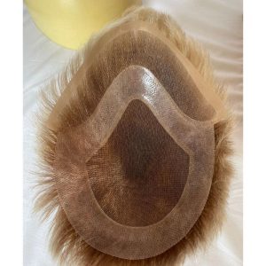 100% Human Hair Men's Toupee Ombre T613 Blonde and Black 3 Inch After Cut New Hairstyles Men's Toupee Super Thin Mono Lace with PU Around Toupee - Image 8