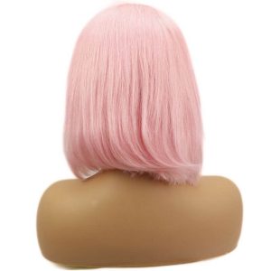 Light Pink Bob Colored 13x4 lace Front Wigs Human Hair Wigs Transparent Peruvian Remy Short Bob Lace Front Wigs Pre plucked Wig 150% - Image 4