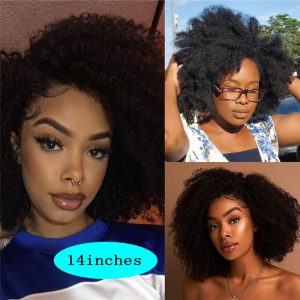 4B 4C Afro Kinky Curly Wig HD Swiss Transparent Lace Front Wig Deep Part 13x6 Lace Front Wig Human Hair Pre Plucked Remy Brazilian Lace Frontal Wigs - Image 12