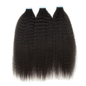 Alternative view of Kinky Straight Tape In Extensions Brazilian Skin Weft Human Hair Tape On Adhesive Invisible