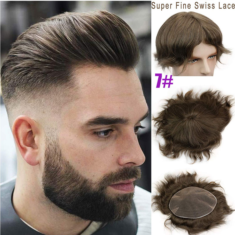 Swiss Full Lace Men's Toupee 1B Color 100% European Human Hair Toupee For Men 8 x10 Inch Lace Mens Wigs Hair System - Image 11