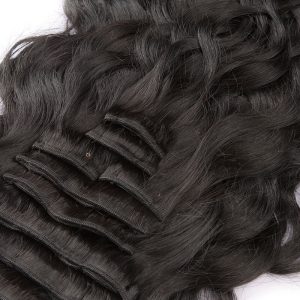 Clips in Hair Extension Unprocessed Body Wave Natural Color Brazilian Human Hair - Image 4