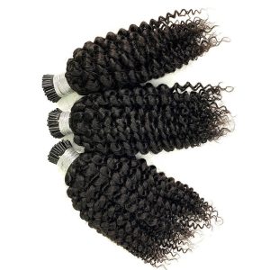 Brazilian Virgin Human Hair Extensions Premium Wholesale 4B4C I Tips Afro Kinky Curly Hair Extensions I Tip - Image 3