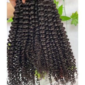 Kinky Curly Human Hair Bundles Brazilian Hair Weft 4 Bundles Natural Color Remy Hair Extensions - Image 6