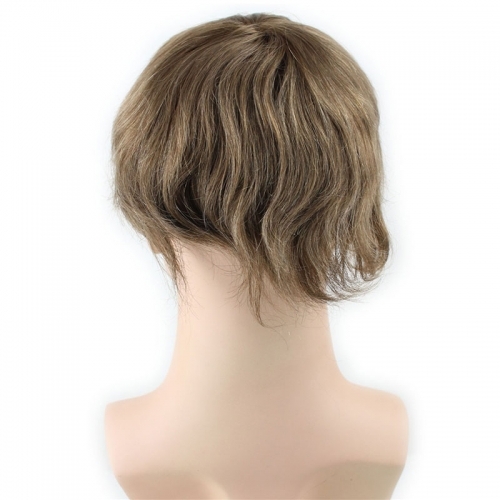 Men's Toupee 10×8 inch Real Human Hair 18# Color Thin Skin Hairpiece Hair Replacement System Monofilament Net Base for Men - Image 3
