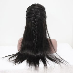 Natural Black (#1 #1B #4) Silk Straight Malaysian Human Hair Wig Lace Front Wigs - Image 4