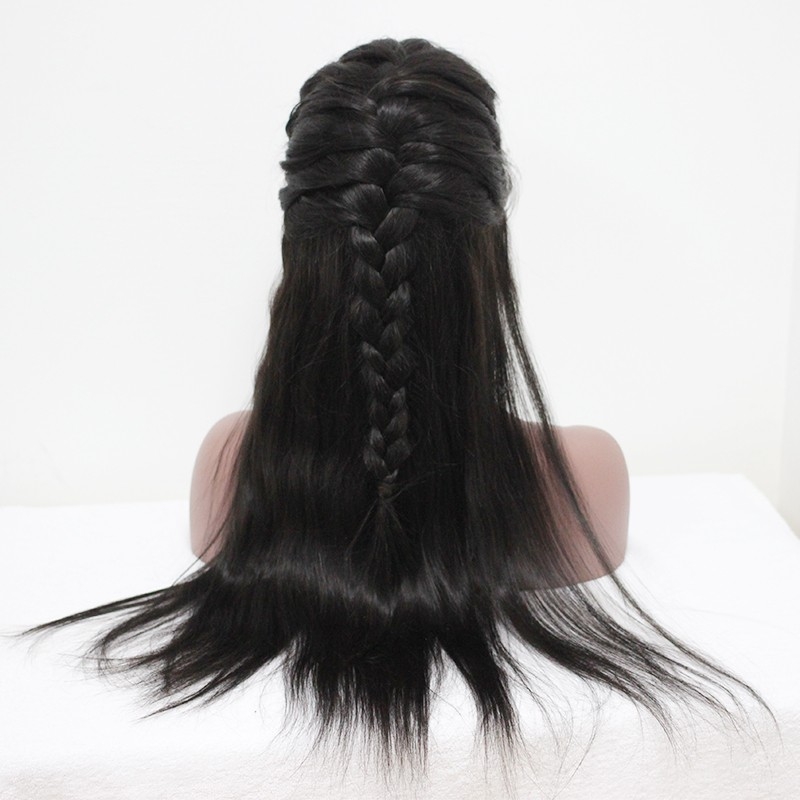 Natural Black (#1 #1B #4) Silk Straight Malaysian Human Hair Wig Lace Front Wigs - Image 4
