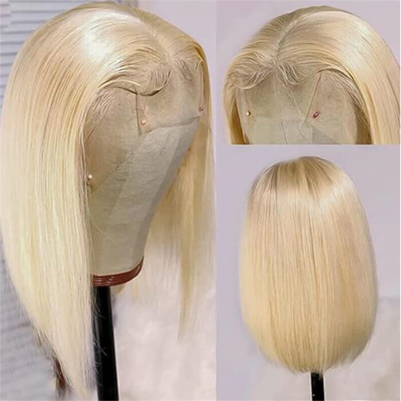 Blonde 613 Bob Wig Straight Hair 4*4 Hd Lace Closure Wig Pre Plucked 100% Human Hair Wigs - Image 4