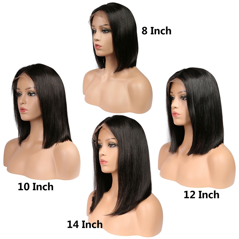 Short Lace Front Wigs Straight Natural Human Hair Bob Wig Style For Black Women Wig Bleached Knots With Natural Hairline - Image 2