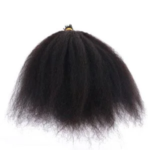 Alternative view of Kinky Straight I Tip Microlinks Hair Extensions 100% Human Virgin Hair Weave Bundles Brazilian I Tip Hair Extensions Pwigs