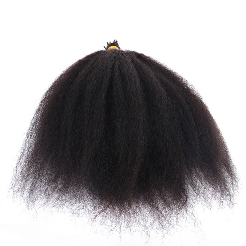 Kinky Straight I Tip Microlinks Hair Extensions 100% Human Virgin Hair Weave Bundles Brazilian I Tip Hair Extensions Pwigs - Image 2