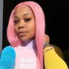 Peruvian Hair Long Lace Front Pink Wigs Straight Style