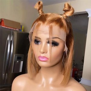 #27 Short Bob Honey Blonde Human Hair Wigs For Women Brazilian Remy Hair 13x4 Bob Lace Front Wigs Pre Plucked - Image 5