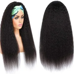 Alternative view of Kinky Straight Headband Wig Human Hair Brazilian Virgin Hair Headband Wigs Human Hair for Black Women