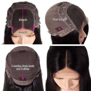 Water Wave 4X4 Hd Transparent Lace With Closure Wet And Wavy Wigs 150% Density Human Hair Natural Hairline - Image 6