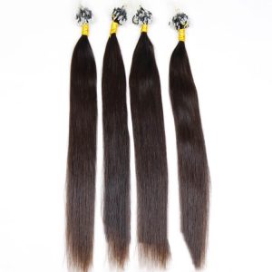 Straight Micro Bead Hair Extensions Non-Remy Micro Loop Human Hair Extensions Micro Ring Extensions 1B# - Image 3