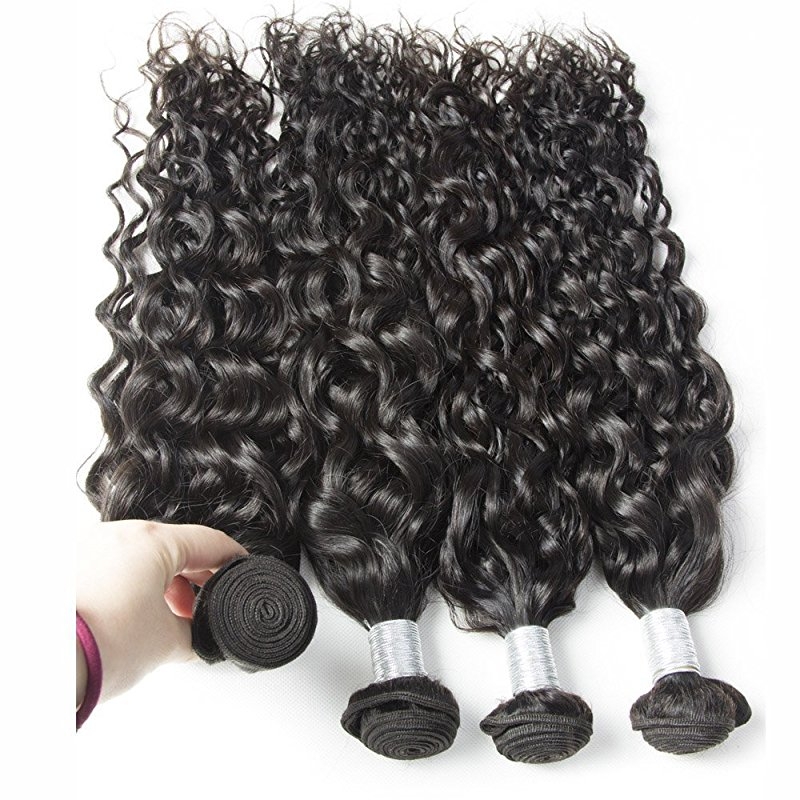 Brazilian Remy Hair Bundles with Frontal Water Wave 3 Bundles With 13x4 Lace Frontal Closure Wet And Wavy Human Hair Weave Natural - Image 4
